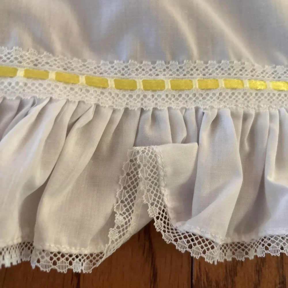 Handmade White Embroidered‎ Baby Blanket. Ducks. Gender Neutral. Ships In 24hrs